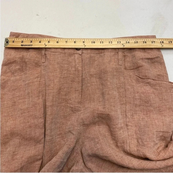 Poetry light pink 100% Linen High-waisted pants women's size 12 - Picture 8 of 8
